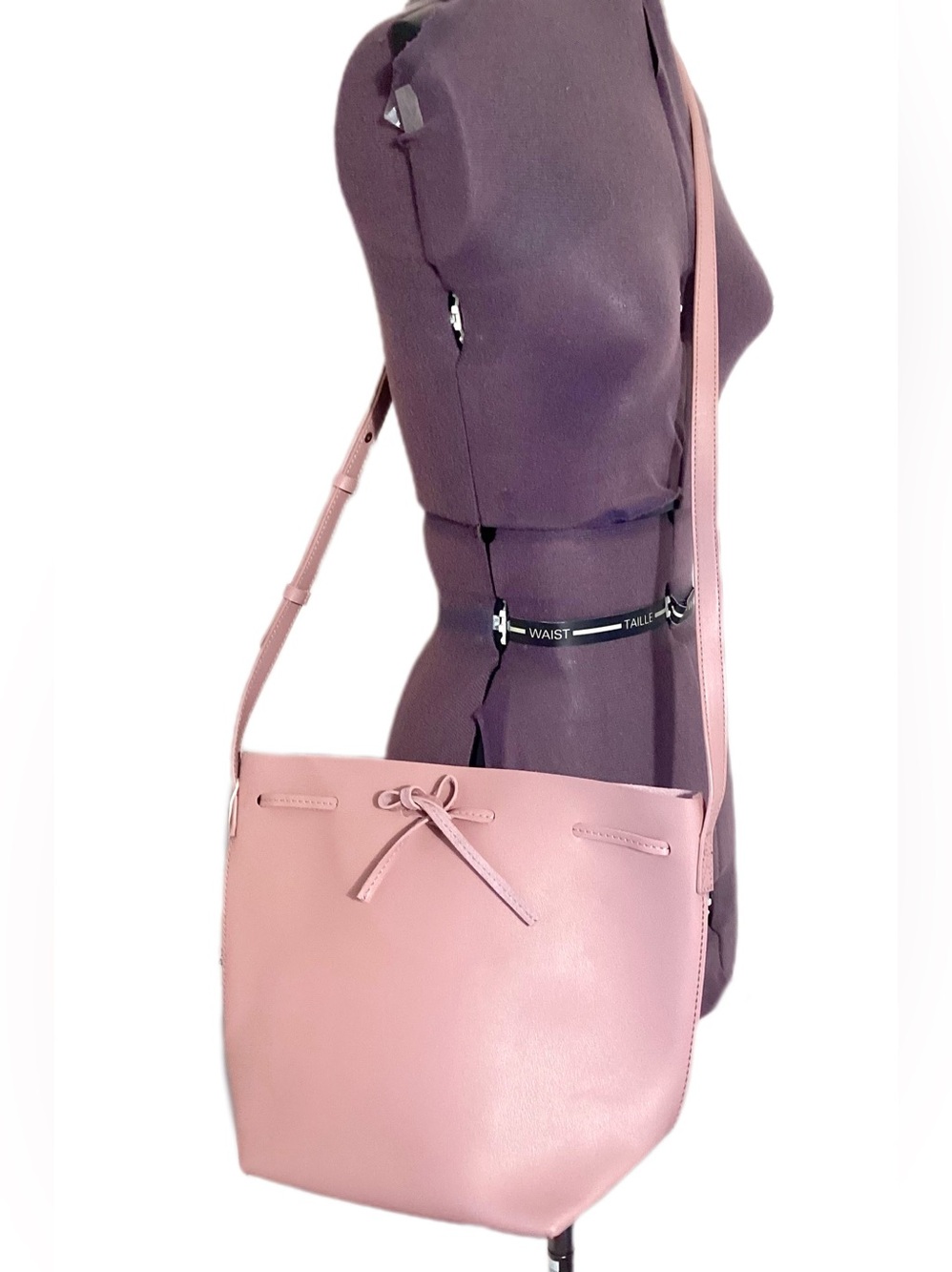 Kayla + Ava Vegan Faux Leather Drawstring Purse